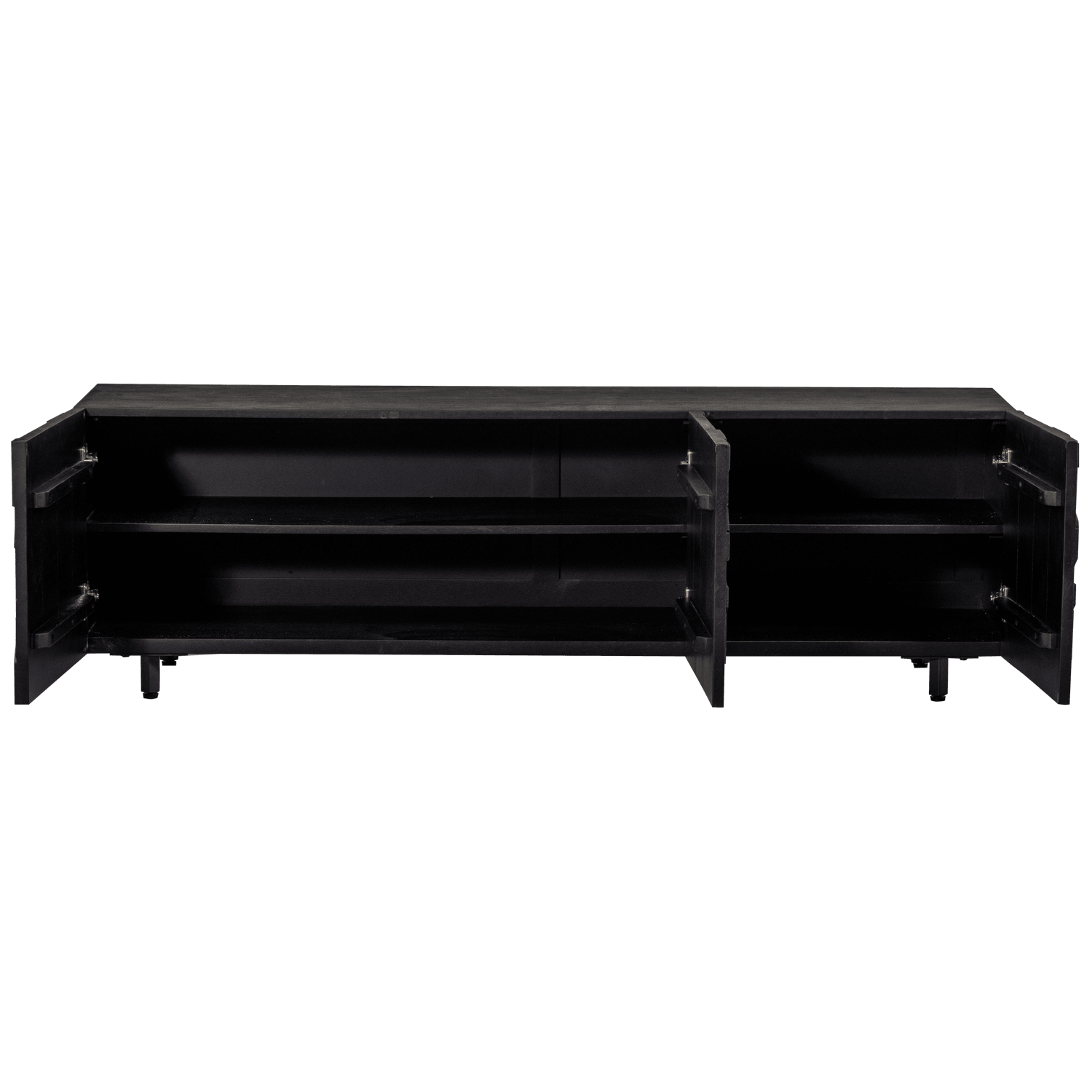 COUNTER TV UNIT MANGO WOOD BLACK - PARIS14A.RO