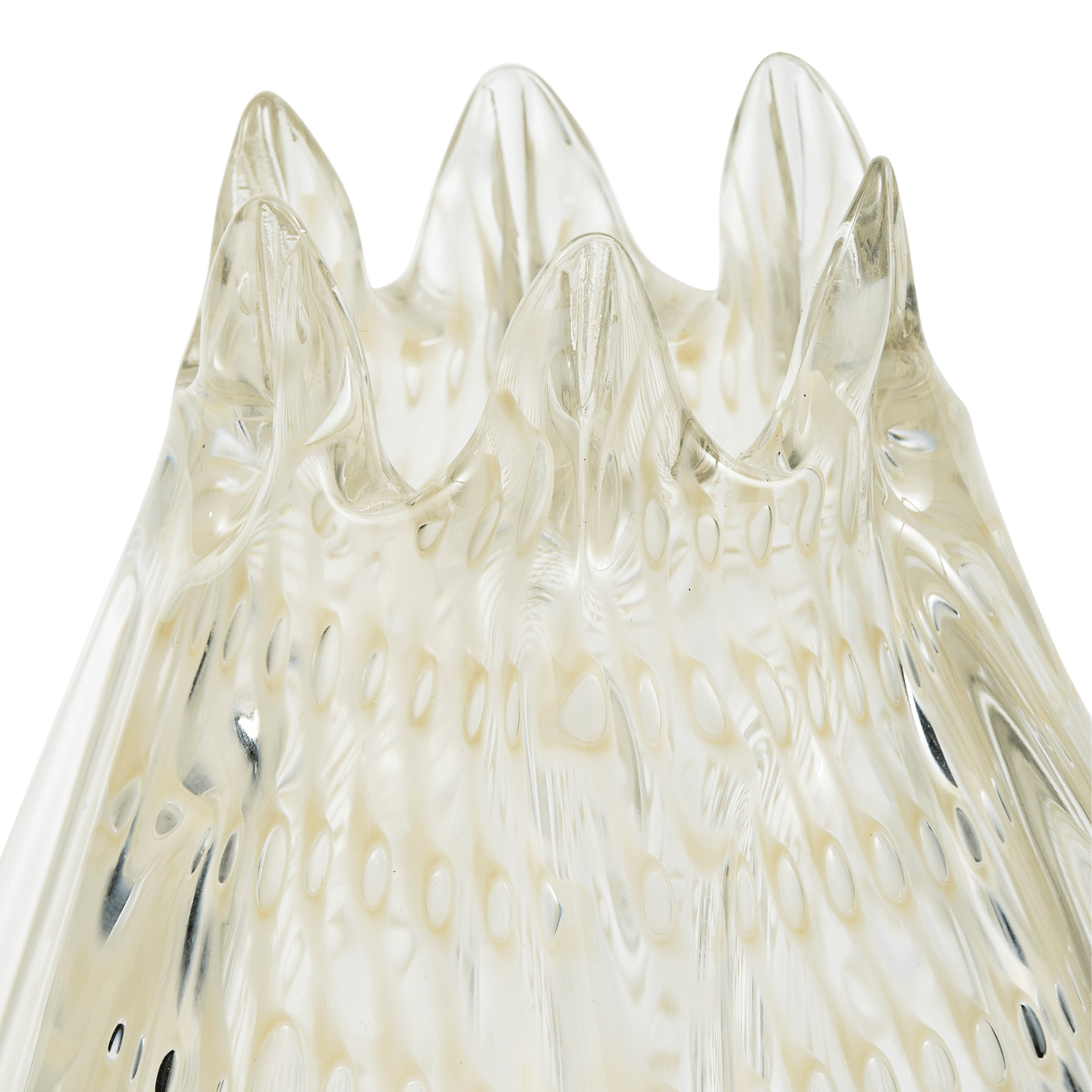 CROWN HANDSHAPED VASE GLASS OFF WHITE 24x18CM - PARIS14A.RO