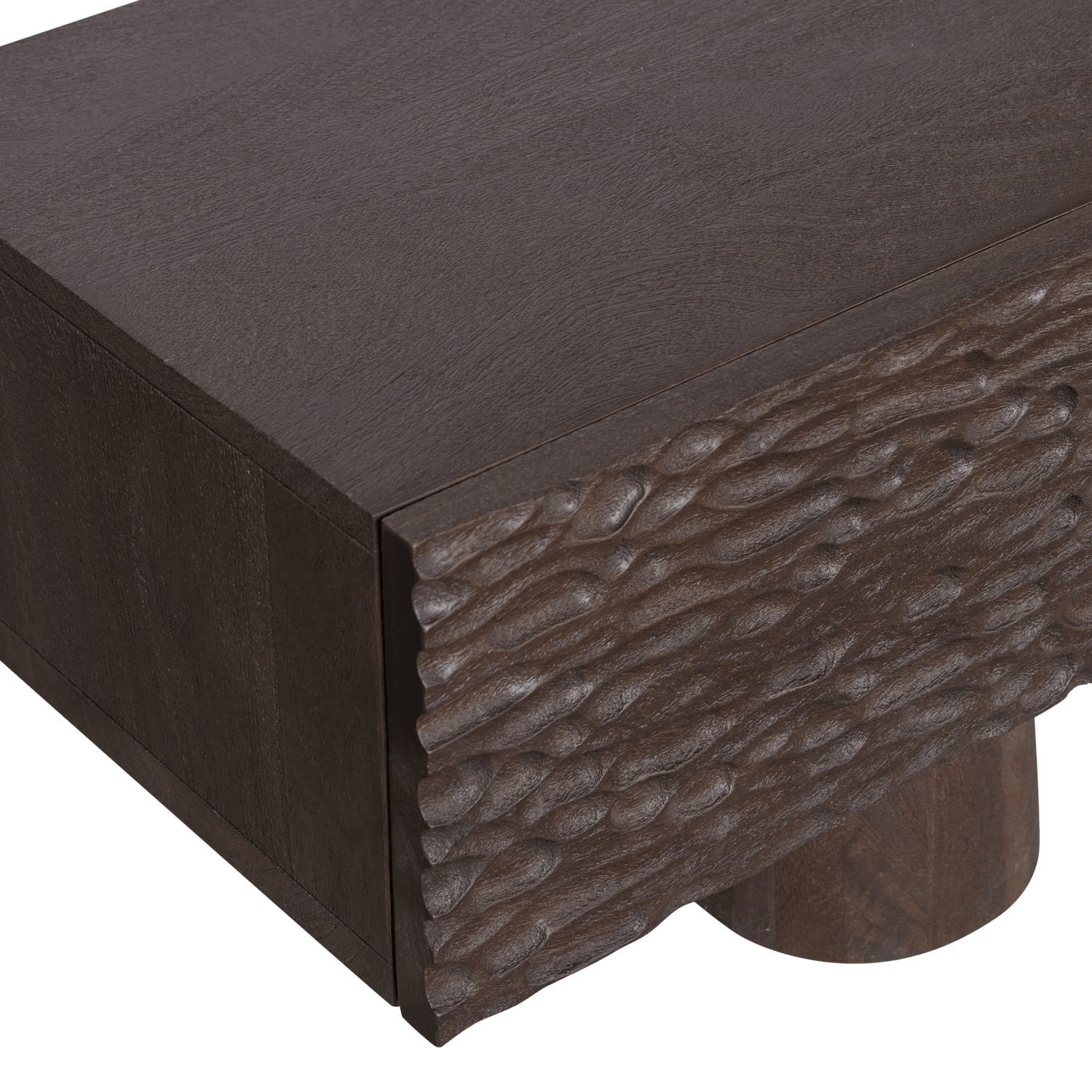 CRUMBLE CARVED TV UNIT MANGO WOOD WALNUT - PARIS14A.RO