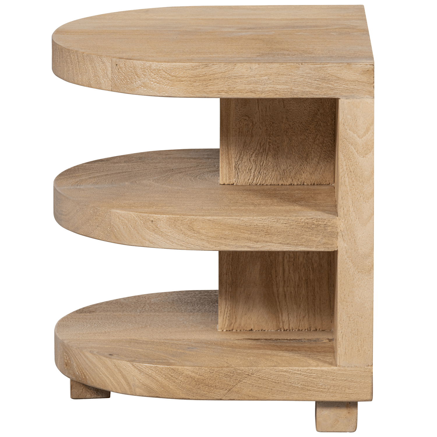 DARREN SEMICIRCULAR SIDE TABLE MANGO WOOD NATURAL - PARIS14A.RO