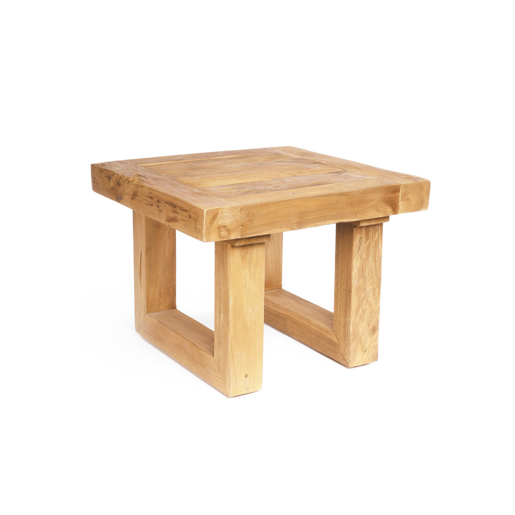 Masa auxiliară din lemn de teak reciclat - Natural