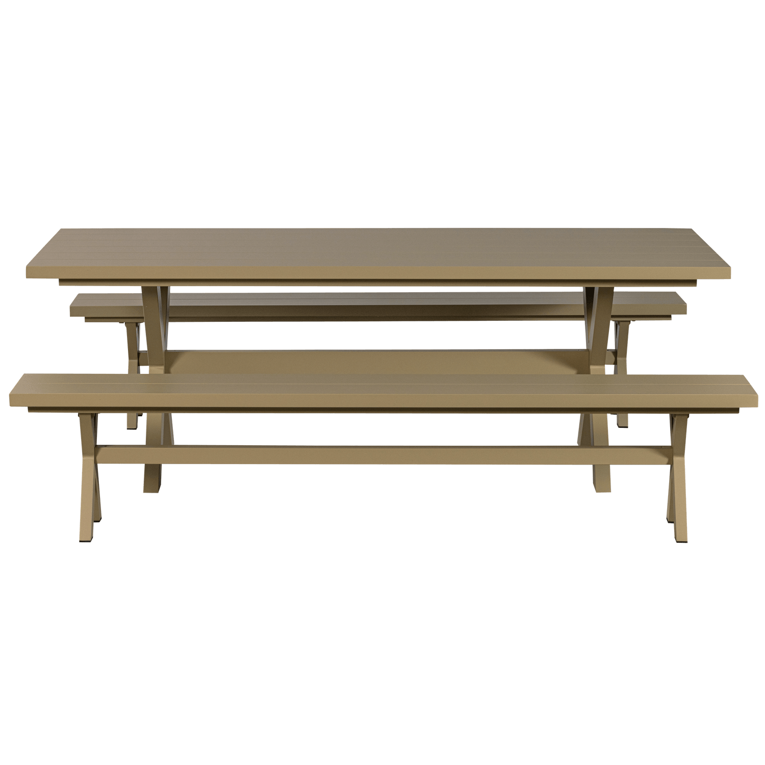 DELTA PICKNICK GARDEN TABLE ALUMINIUM GREEN/SAND 220x100CM - PARIS14A.RO
