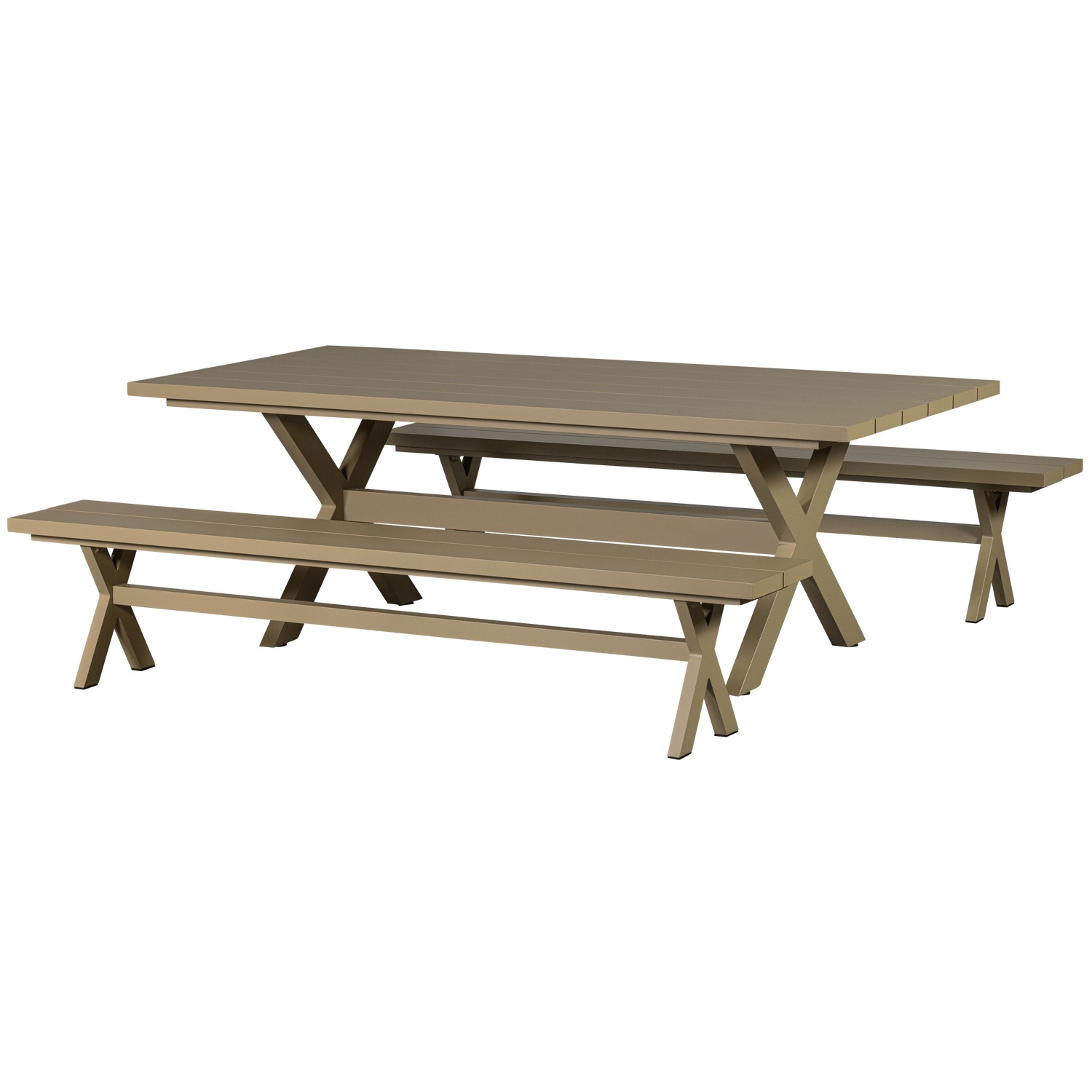 DELTA PICKNICK GARDEN TABLE ALUMINIUM GREEN/SAND 220x100CM - PARIS14A.RO