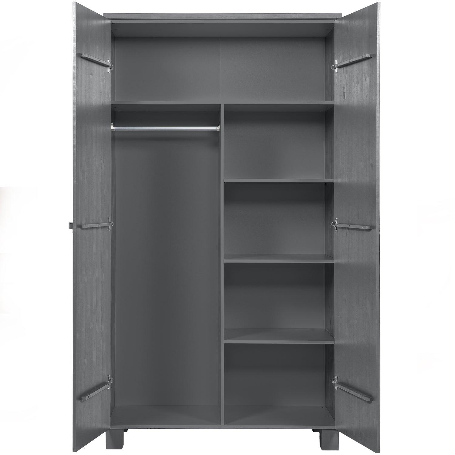 DENNIS WARDROBE LEATHER GRIP PINE STEEL GREY [fsc] - PARIS14A.RO