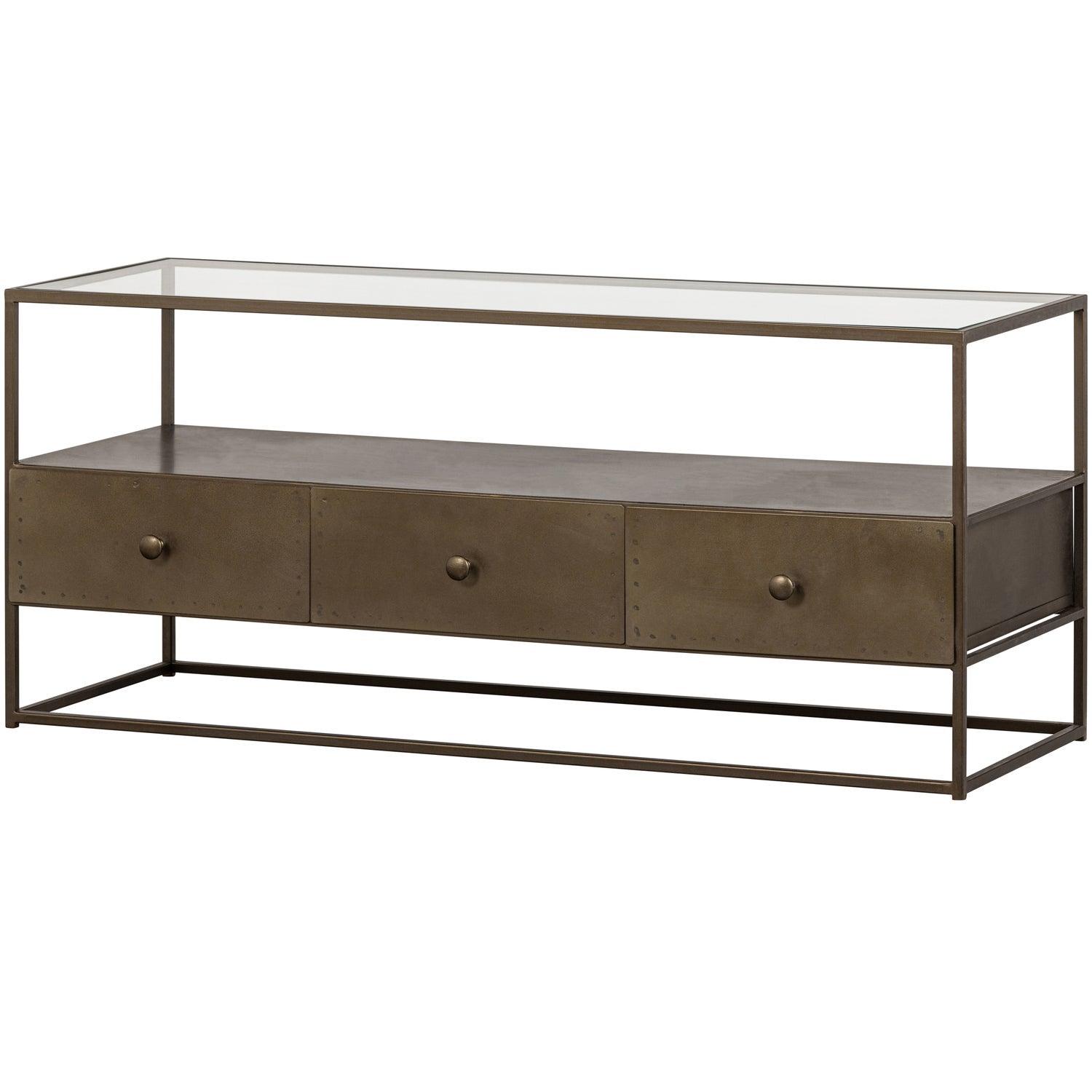 DEPART TV UNIT METAL ANTIQUE BRASS - PARIS14A.RO