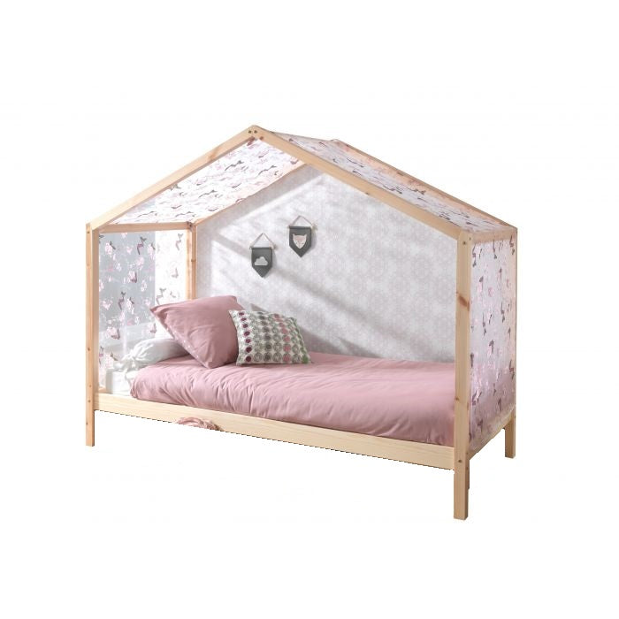 Pat cu perdele DALLAS 90X200CM / Natural - Vipack