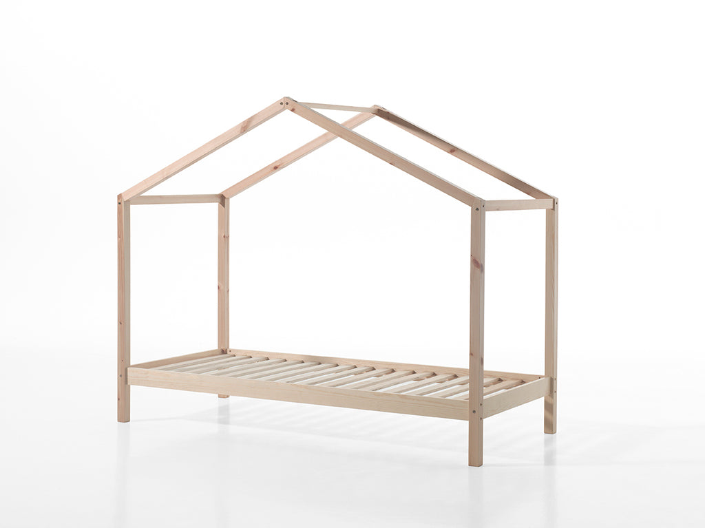 Pat cu perdele DALLAS 90X200CM / Natural - Vipack