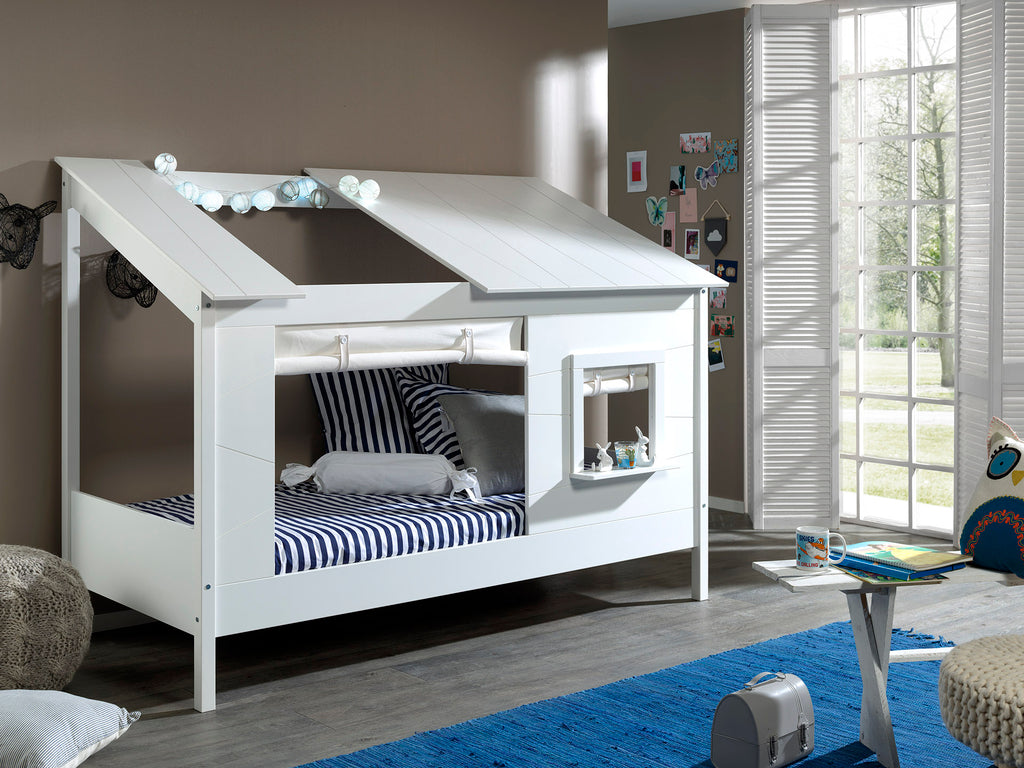 Pat casuta cu perdele HOUSEBEDS - Vipack
