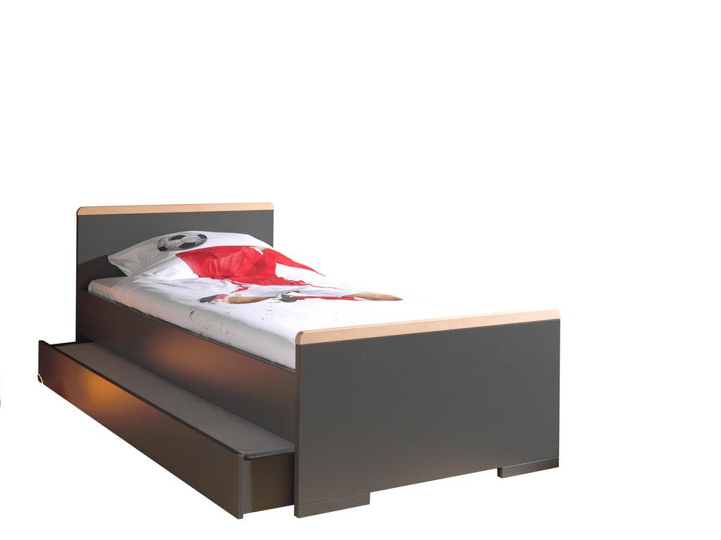 Deze LONDON combinatie in antraciet bestaat uit een bed (90x200) met bijhorend rolbed. - PARIS14A.RO