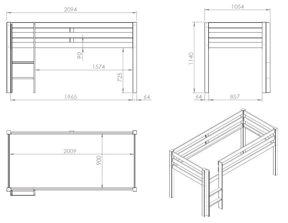 Deze PINO-combinatie bestaat uit een PINO uitschuif-kajuitbed wit en een PINO lade uitschuif-kajuitbed wit - PARIS14A.RO