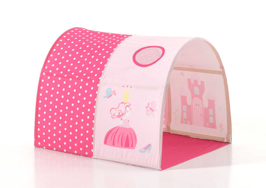 Deze PINO-combinatie bestaat uit een witte PINO hoogslaper glijbaan , een speelgordijn princess, 3 zakjes princess en een tunnel princess - PARIS14A.RO