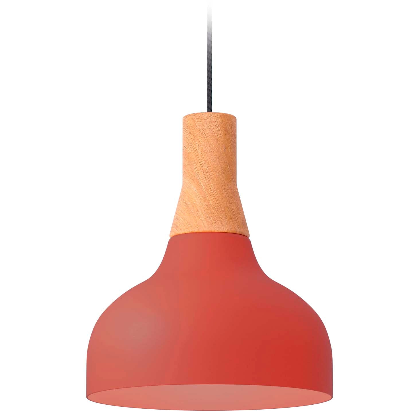Robin lustră Reiko Cone aluminiu, lemn, textil Terracotta E27, 21x21x24 cm