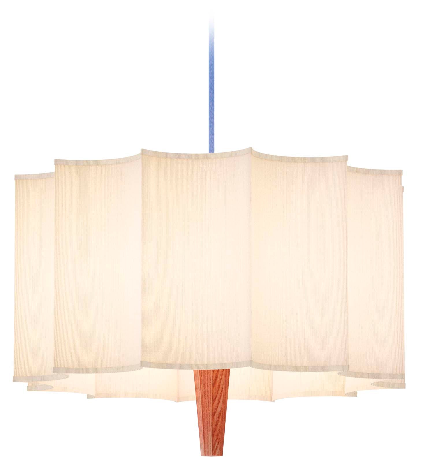 Robin lustră Rain lemn, textil Chesnut wood structure white s G9, 40x40x31 cm