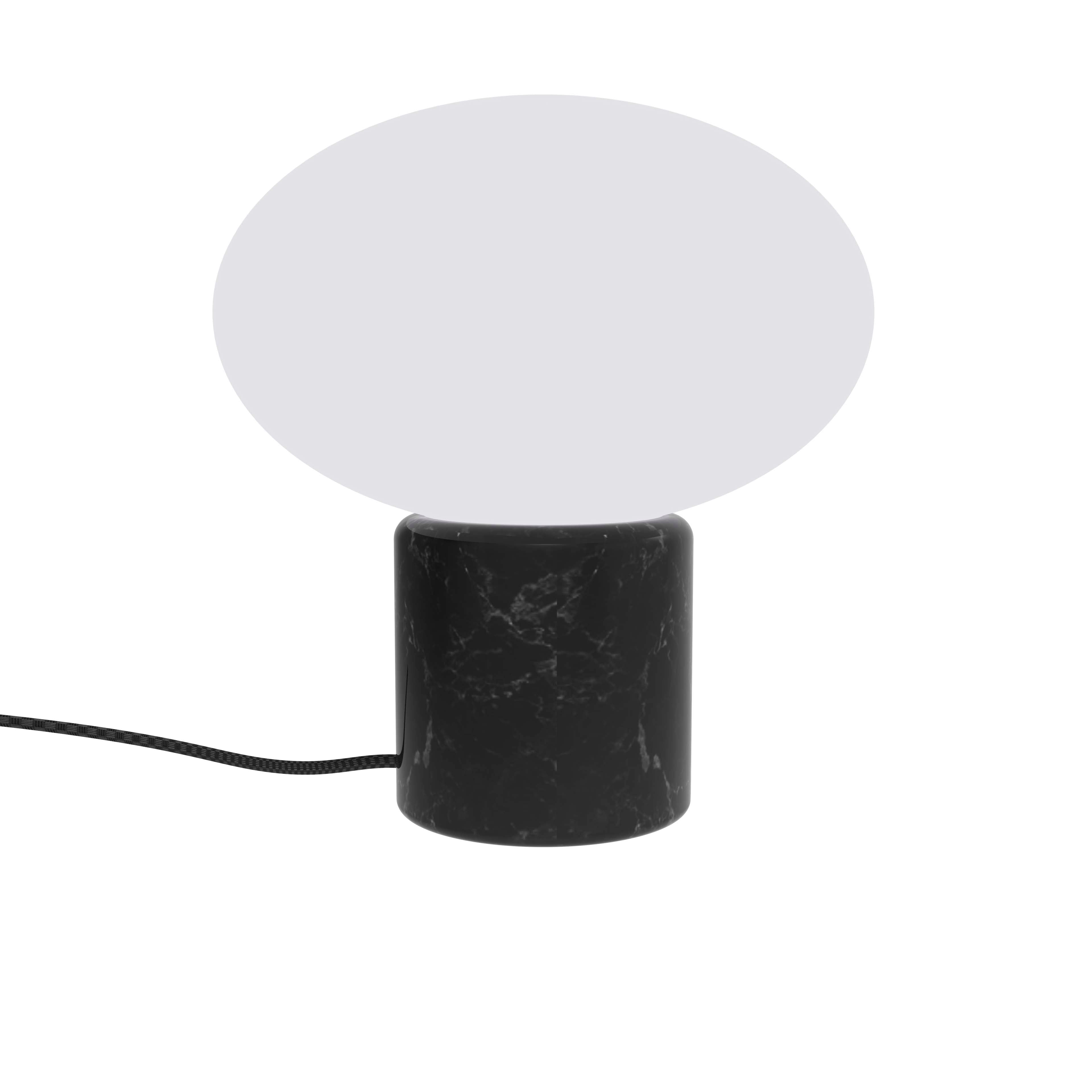 Robin lampă masă Remi Oval sticlă, textil Black marble G9, 20x20x22 cm