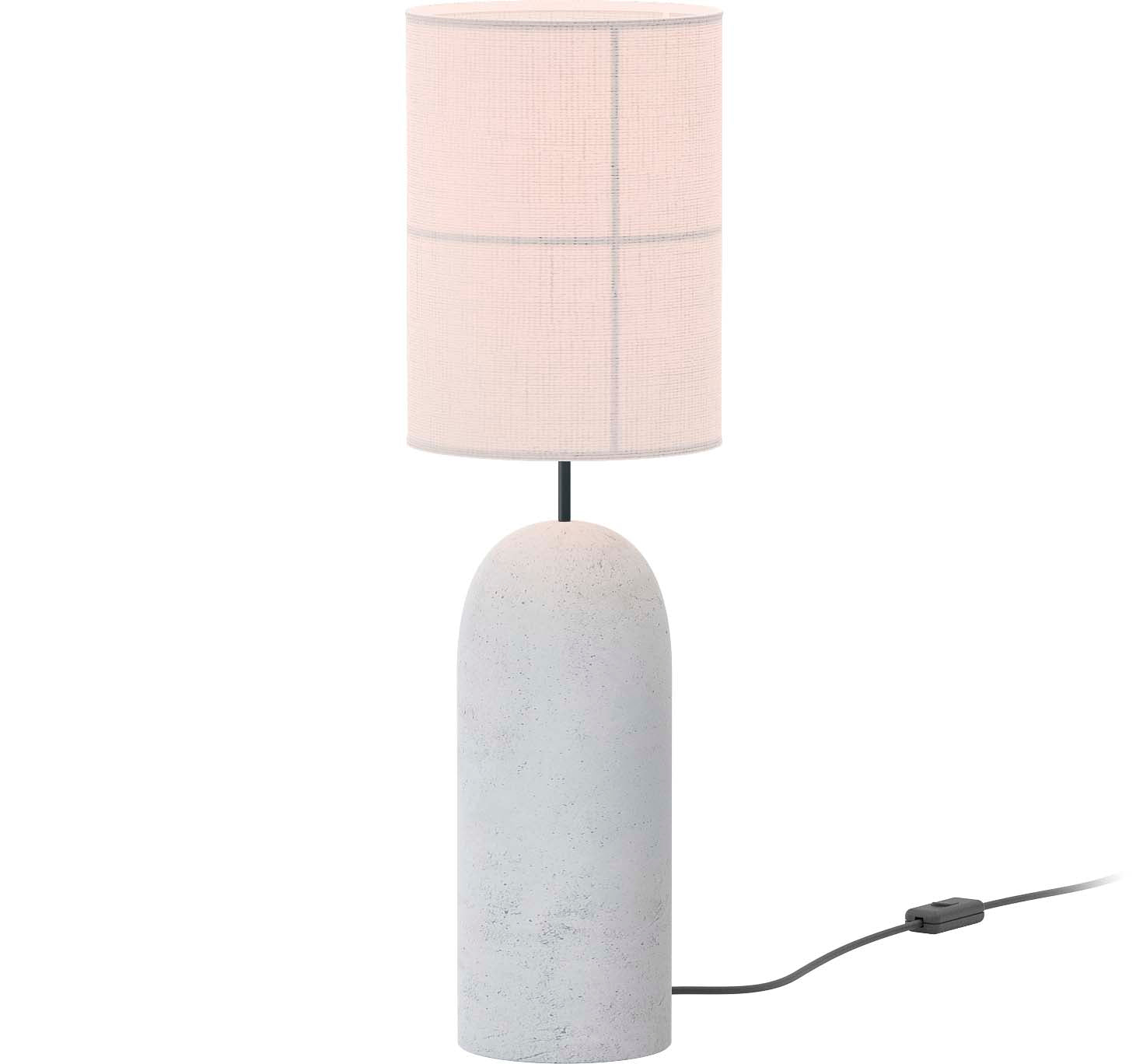Robin lampă masă Rania textil Light grey concrete base and w E27, 18x18x60 cm