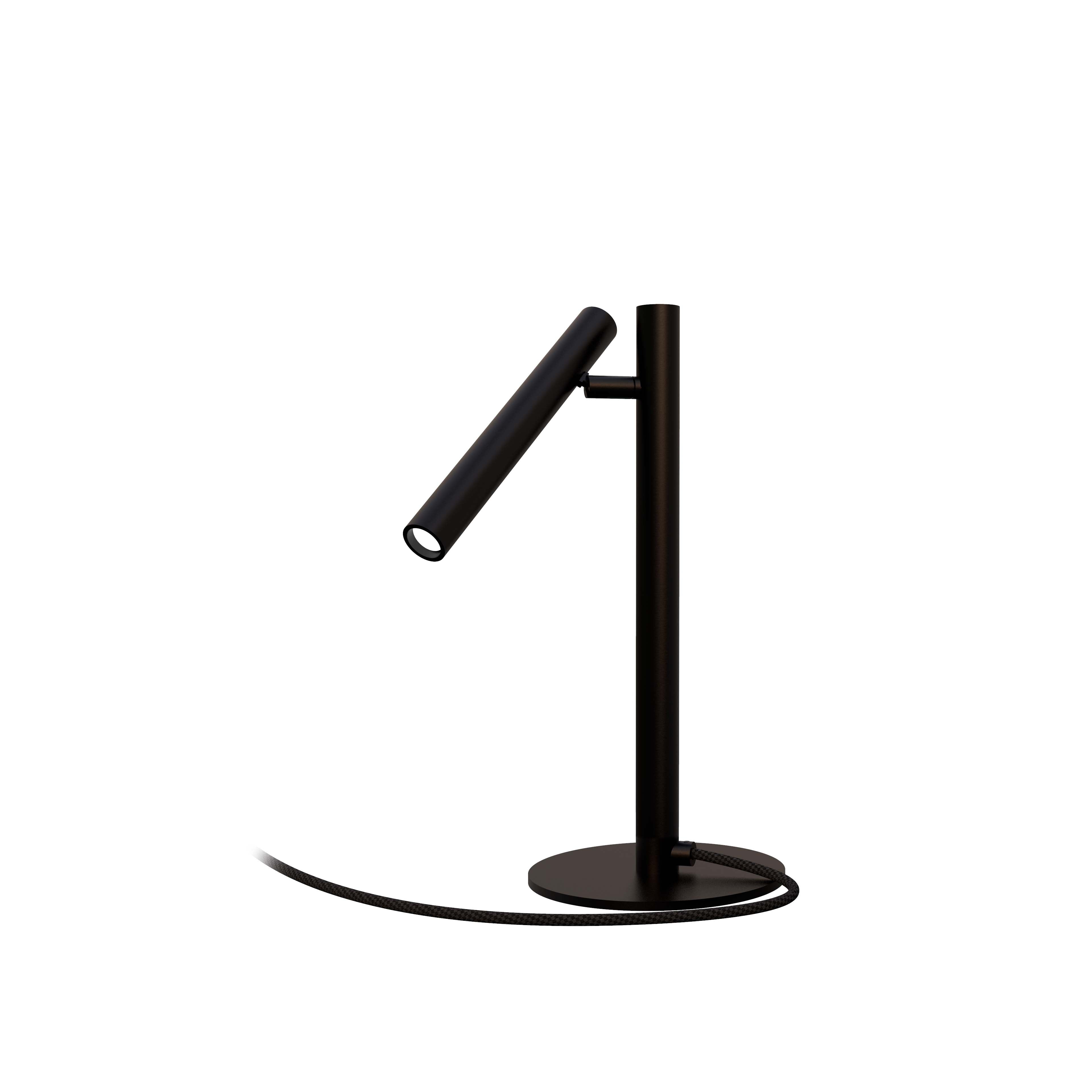 Robin lampă masă Rui | fier, aluminiu, textil | Negru mat | 2.7W, 350Lm, 3000K, 14x14x36 cm