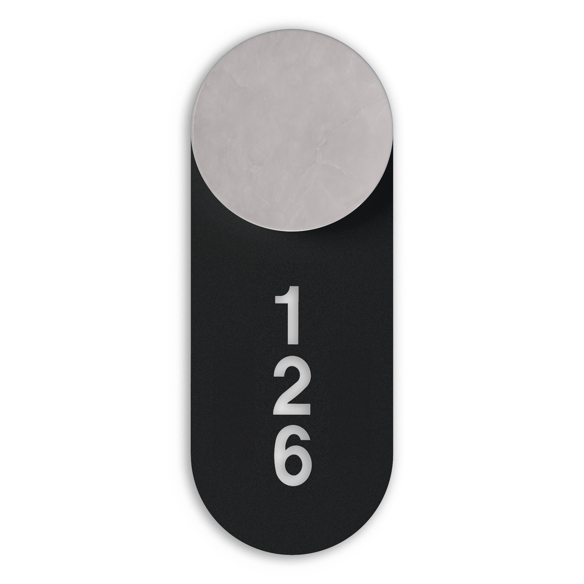 Robin aplică Rock 14 Signage Tag fier Negru mat 14x36x0 cm