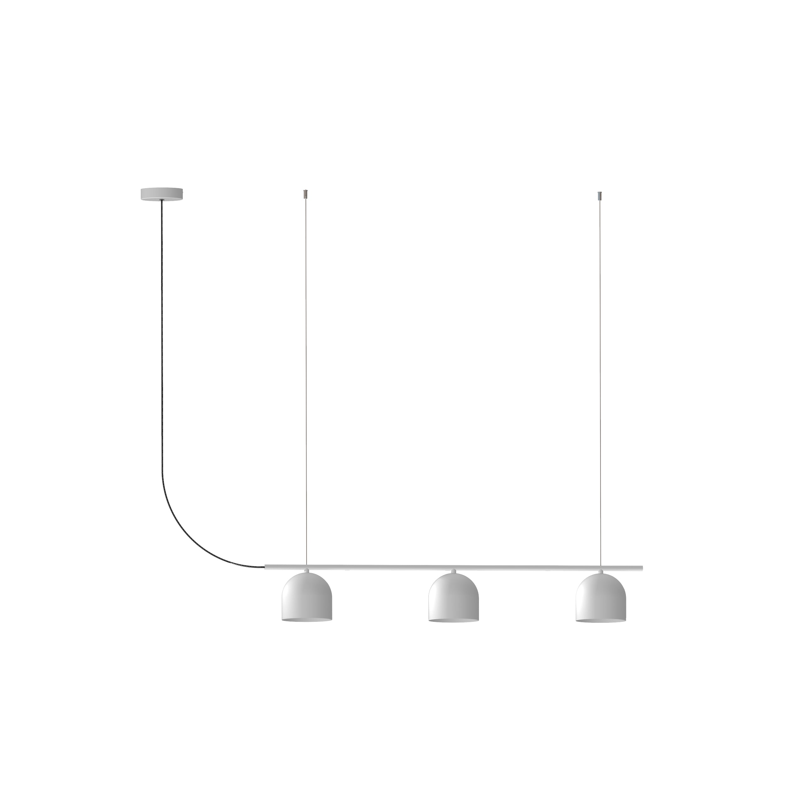 Robin lustră Rio Chandelier 3 fier, cablu textil Alb mat G9, 12x90x14 cm