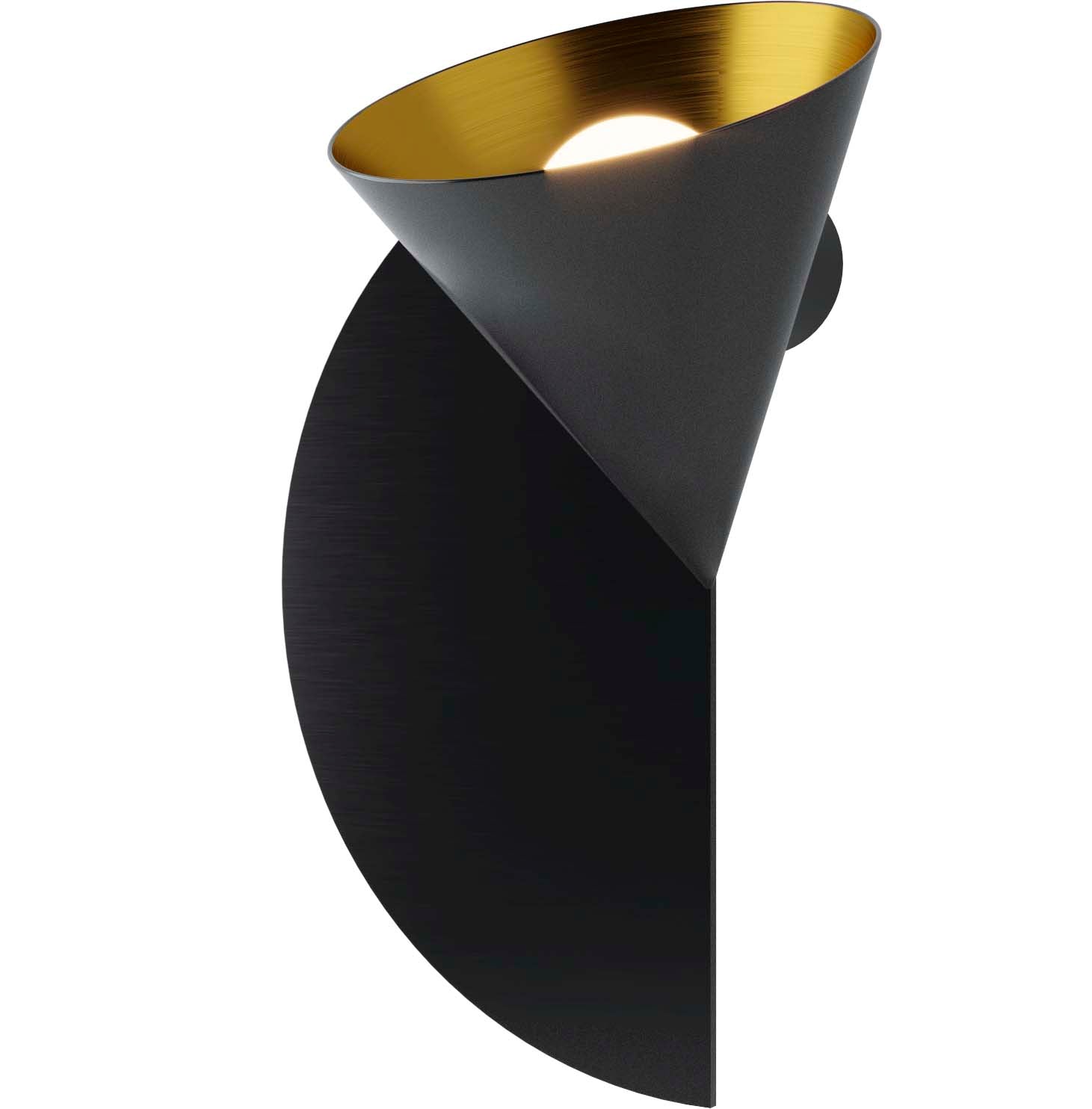 Robin aplică Rubi Duo | fier, sticlă opală | Negru mat, auriu | G9, 25x20x50 cm