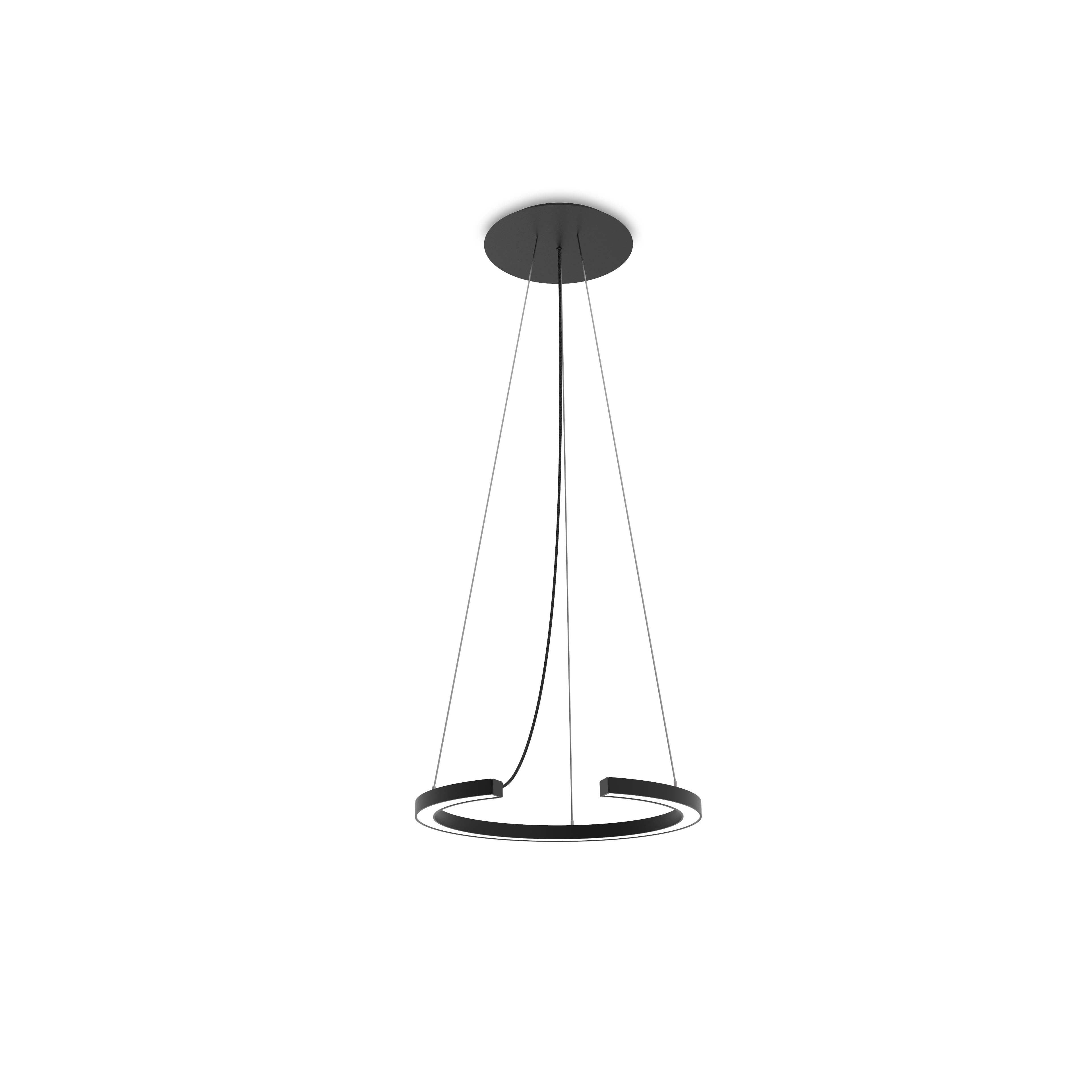 Robin lustră Roberta 50 DALI aluminiu, textil Negru mat 20W, 3200Lm, 3000K, 50x50x3 cm