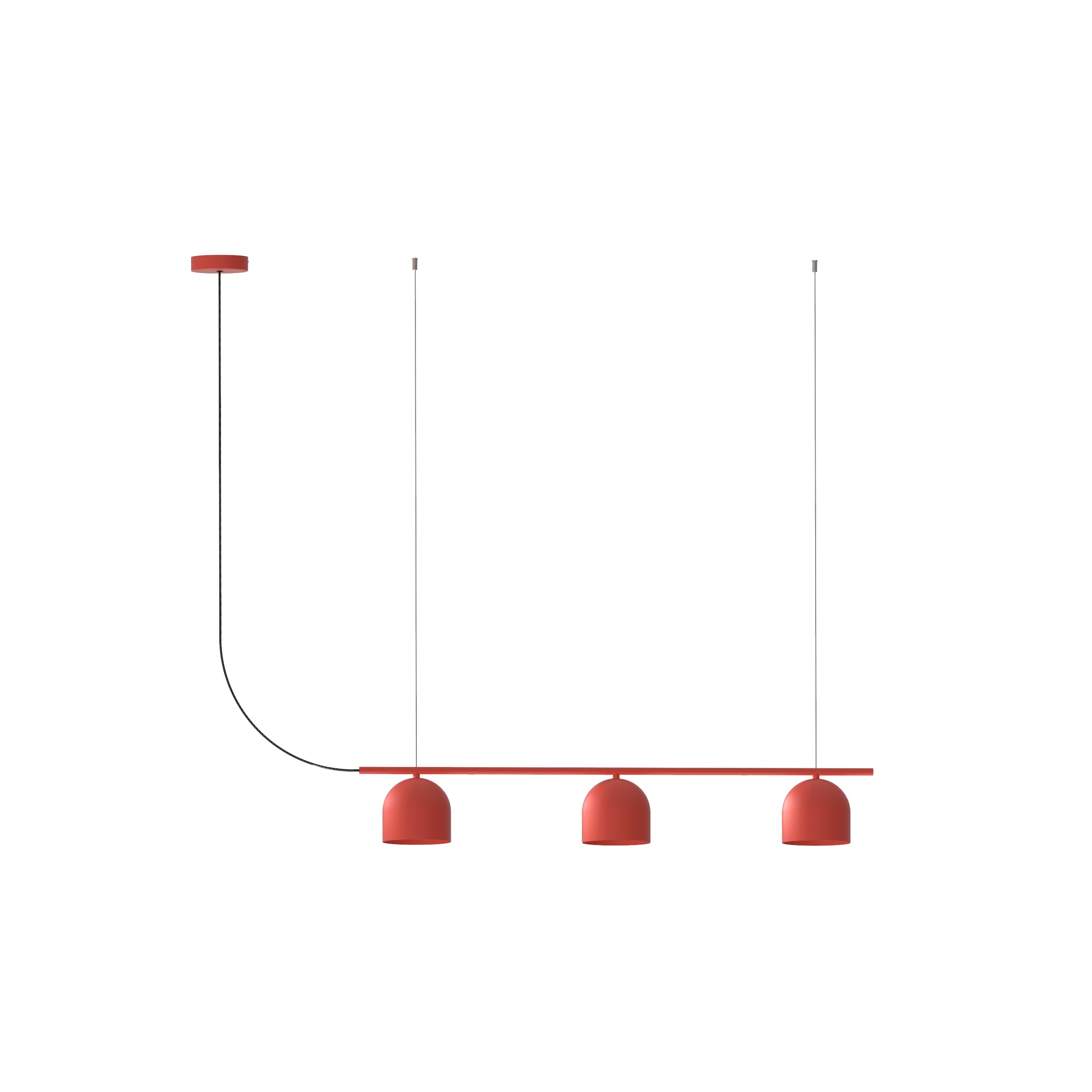 Robin lustră Rio Chandelier 3 fier, cablu textil Terracotta G9, 12x90x14 cm