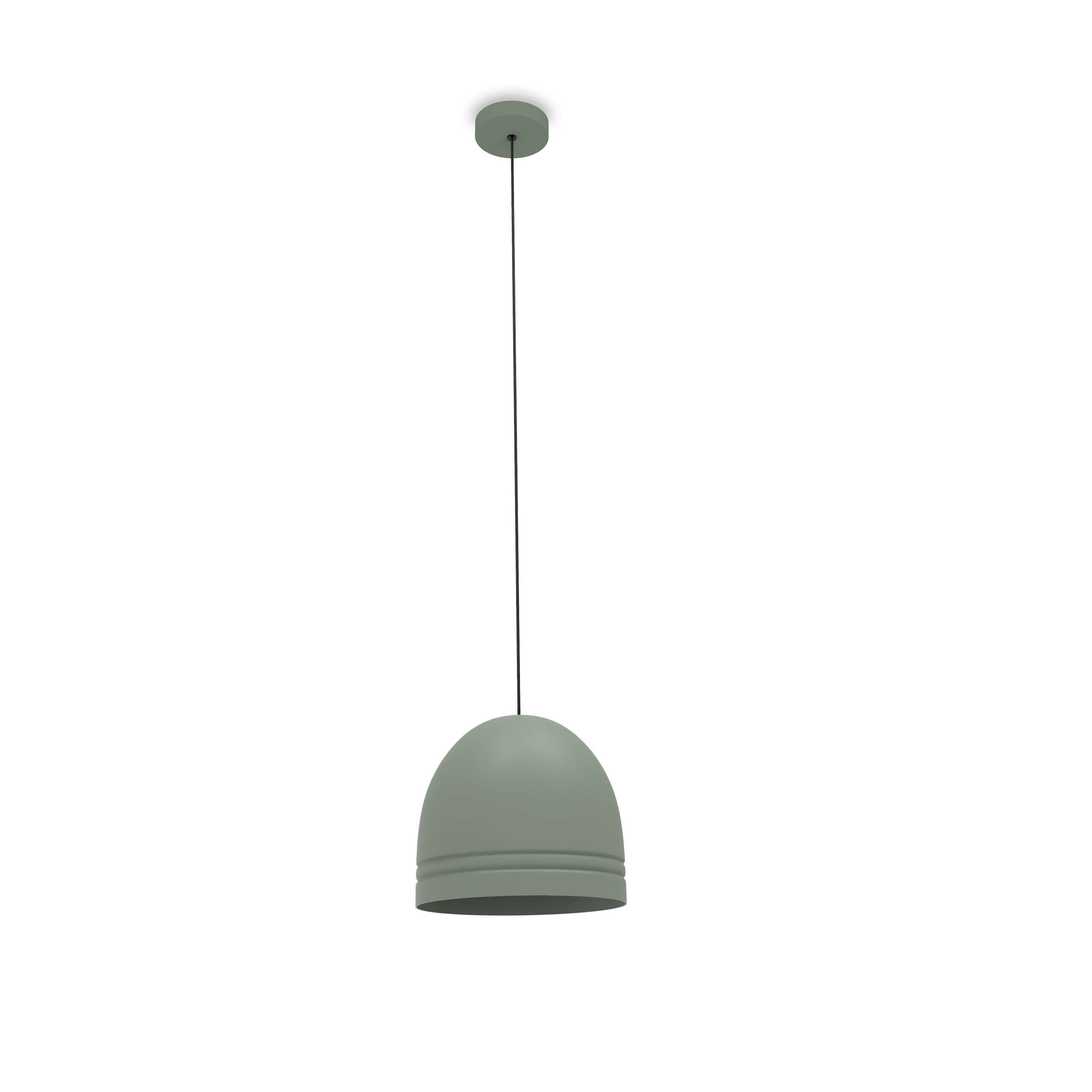 Robin lustră Ronda aluminiu, textil Verde oliv E27, 33x33x30 cm