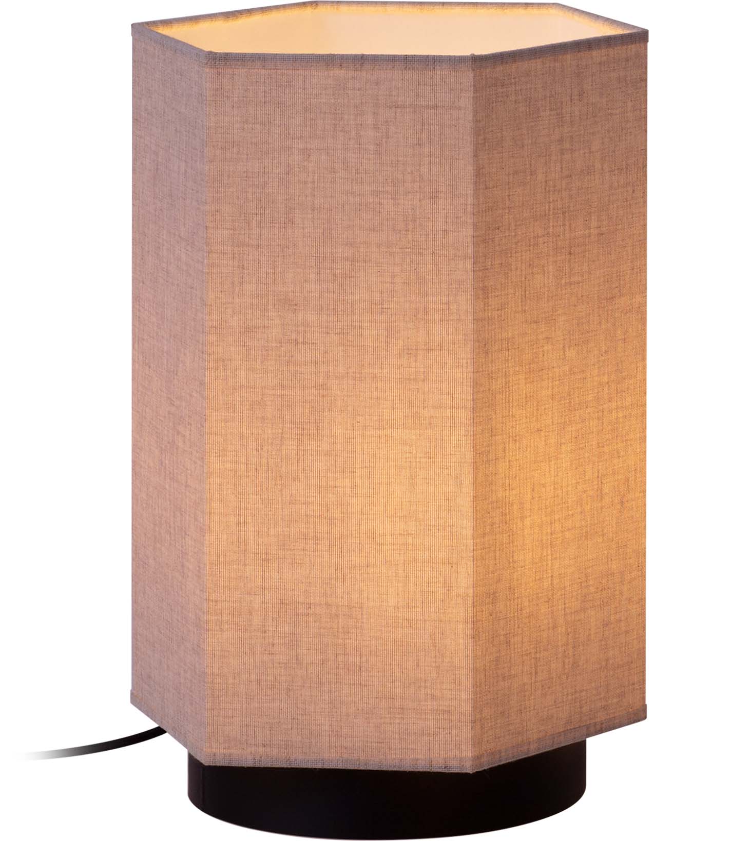 Robin lampă masă Roxi | fier, textil | Negru mat | E27, 22x22x34 cm