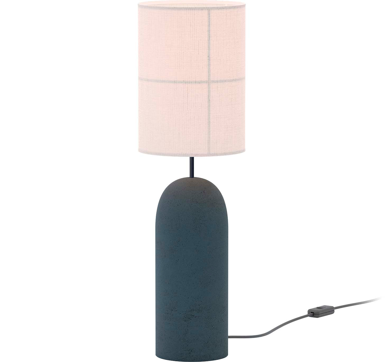 Robin lampă masă Rania textil Gri beton, alb crem E27, 18x18x60 cm