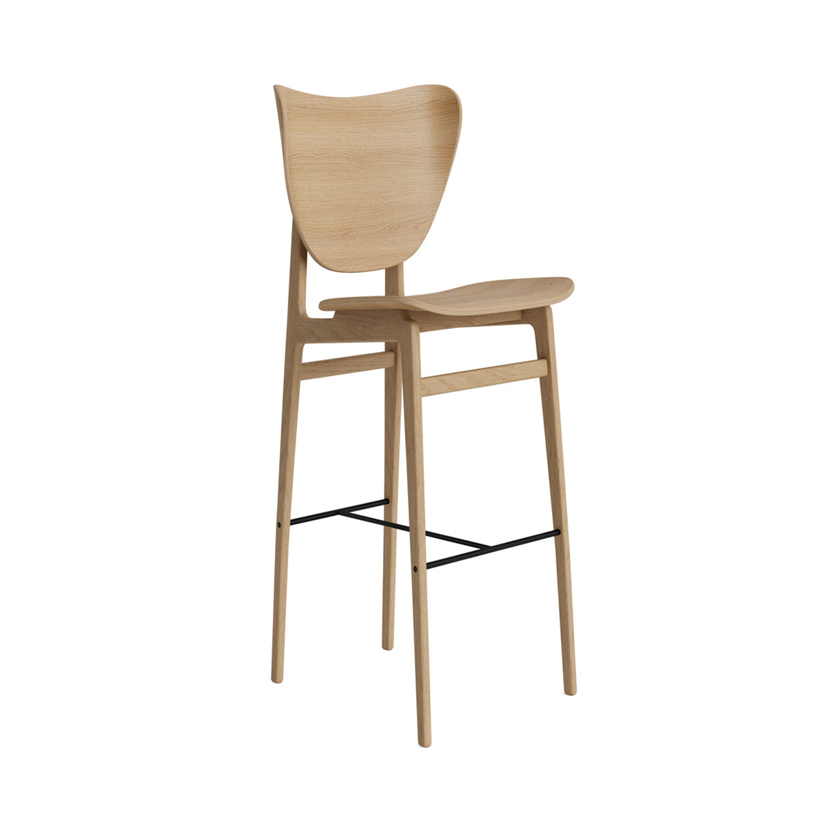 NORR11 scaun bar Elephant 75 cm netapitat | stejar FSC | Natural | 46x52xh111 cm
