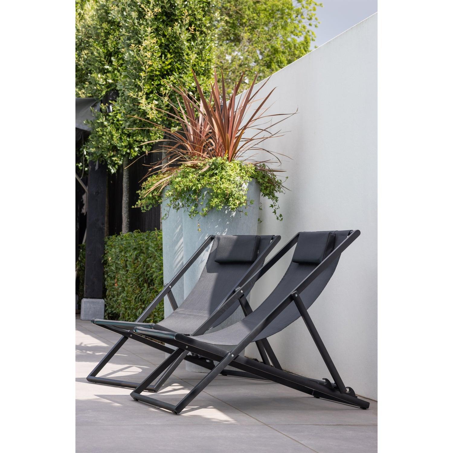 ESPER BEACH CHAIR GARDEN BLACK - PARIS14A.RO