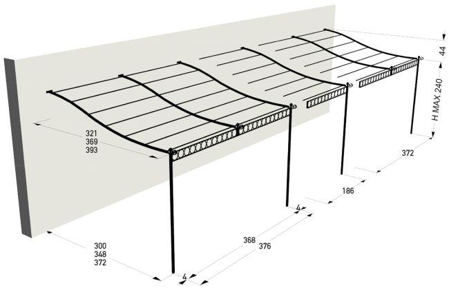 Extensie atasata dubla Tibisco fara acoperis - Unopiù - PARIS14A.RO