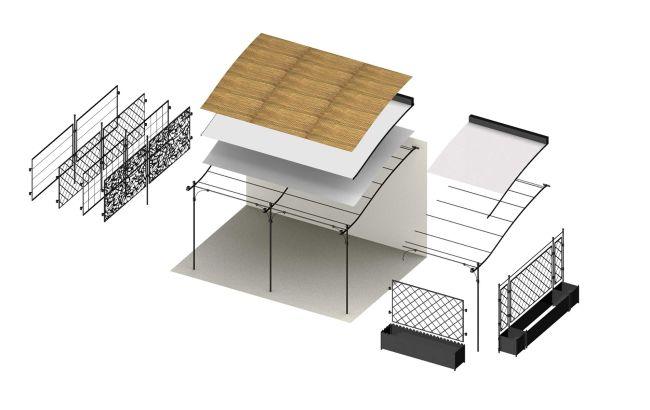 Extensie de pergola de sine statatoare pentru acoperis plat Solaire - Unopiù - PARIS14A.RO