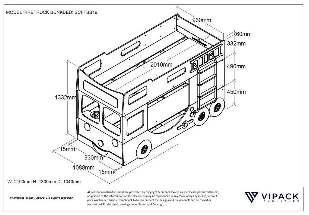 FIRE TRUCK BUNK BED * - PARIS14A.RO