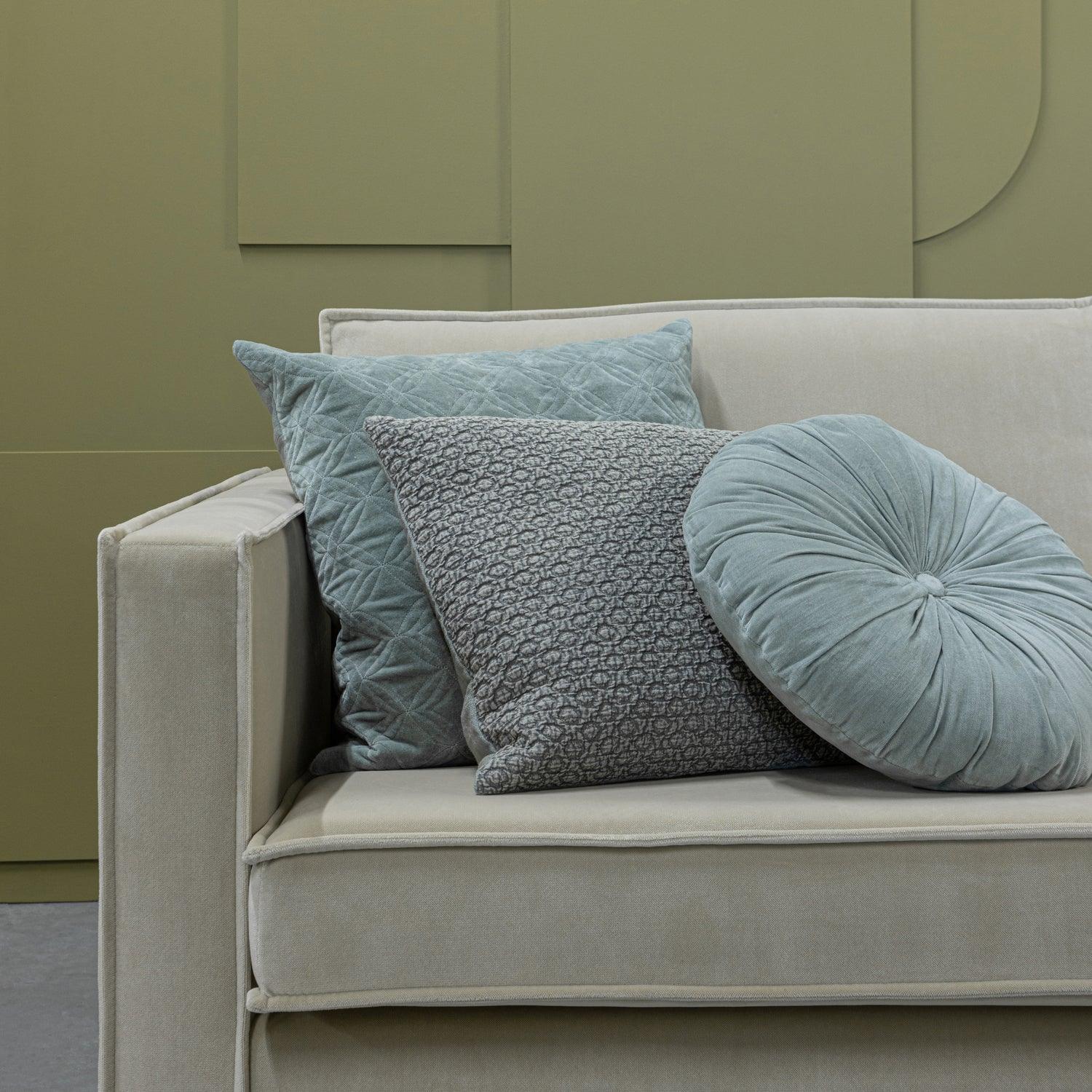 FLATTER CUSHION COTTON PALE GREEN 40x60CM - PARIS14A.RO