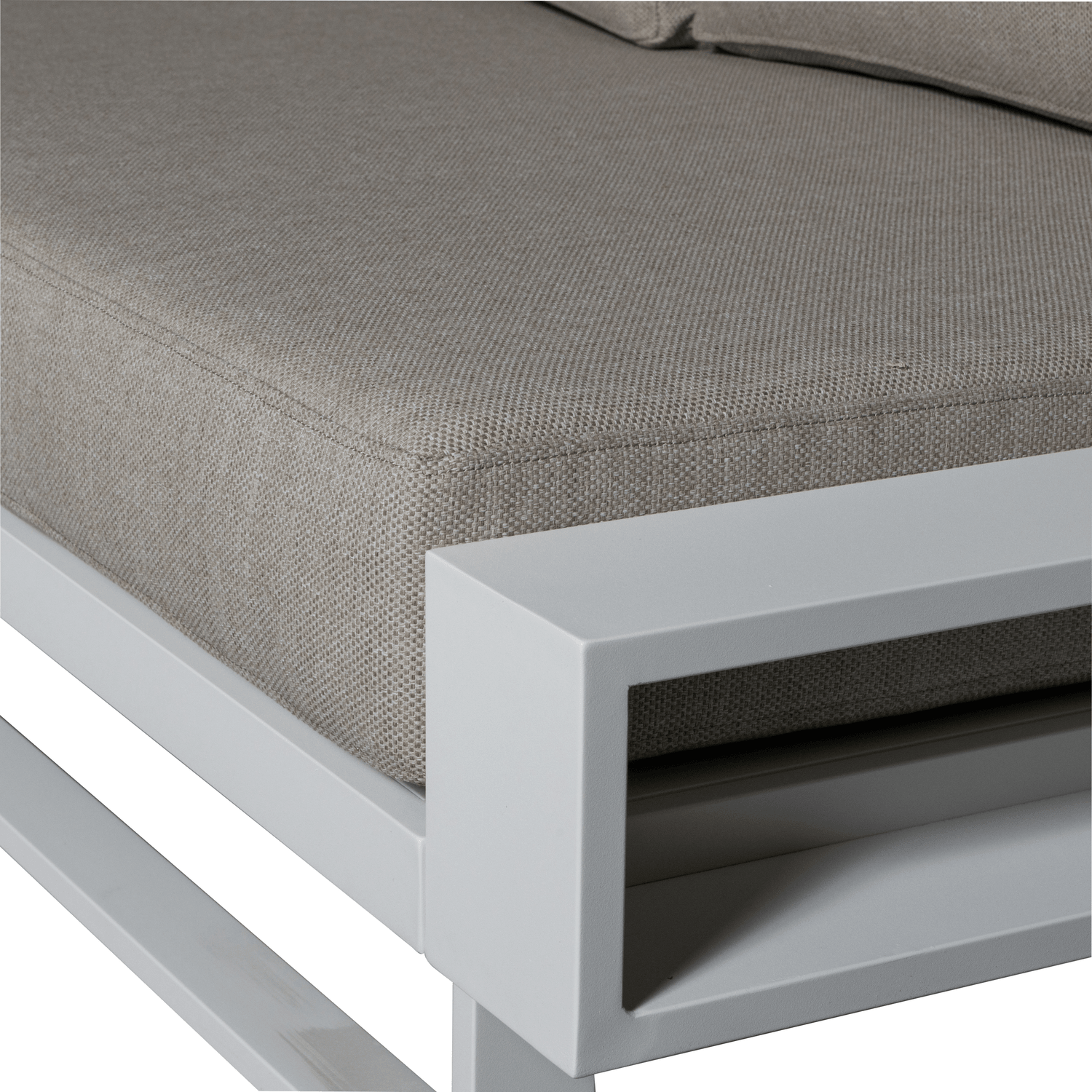 FLINT CORNER BENCH GARDEN ALUMINIUM WHITE/NATURAL - PARIS14A.RO