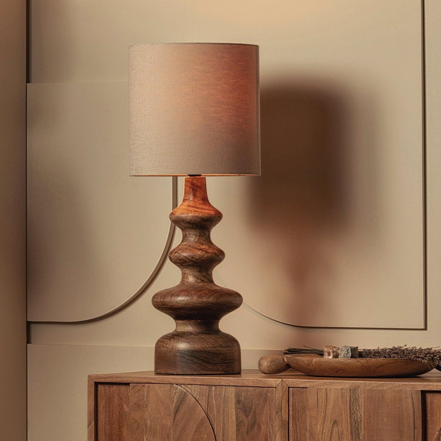 FONDLE TABLE LAMP BASE WOOD WARM BROWN - PARIS14A.RO