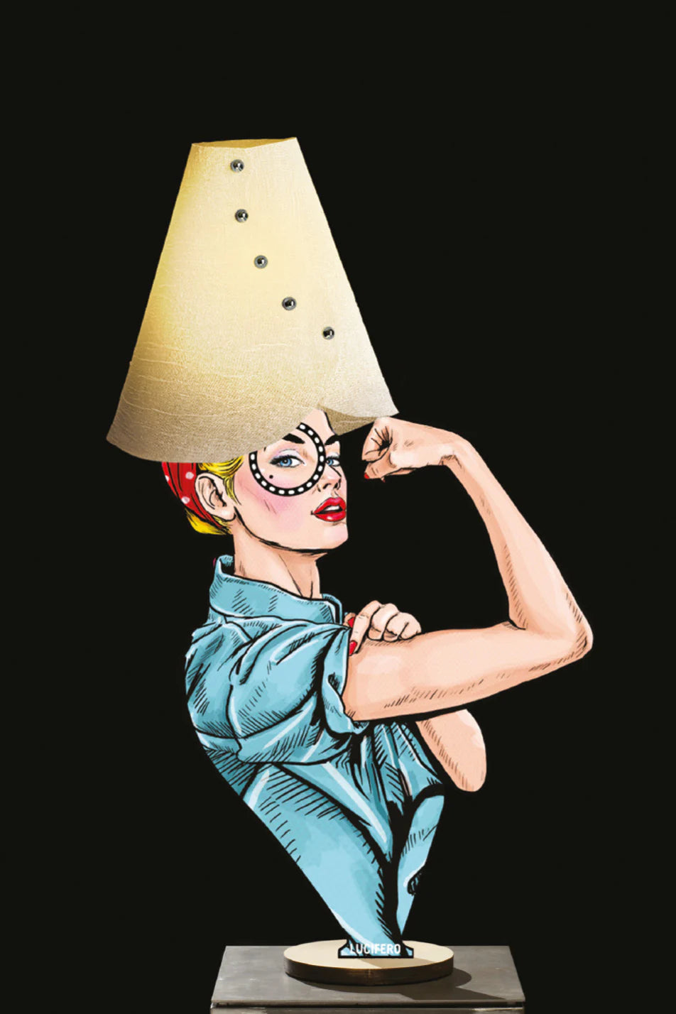 Lucifero Fuck | Veioza Lampa masa Design | Compensat Mesteacan | LED