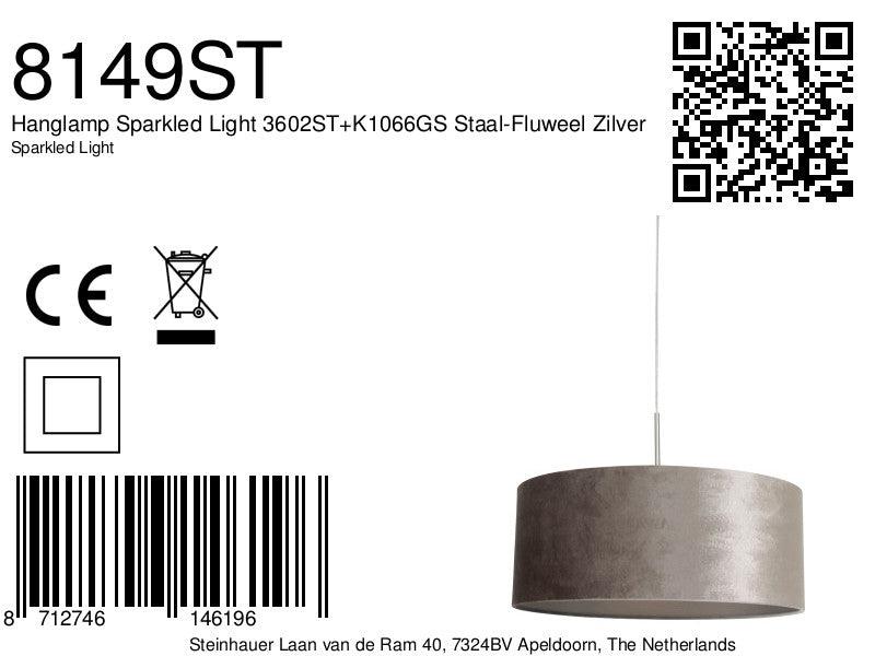 Lustra Sparkled Light 3602ST+K1066GS Staal-Fluweel Zilver - PARIS14A.RO
