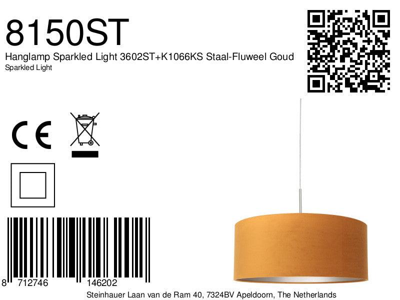 Lustra Sparkled Light 3602ST+K1066KS Staal-Fluweel Goud - PARIS14A.RO