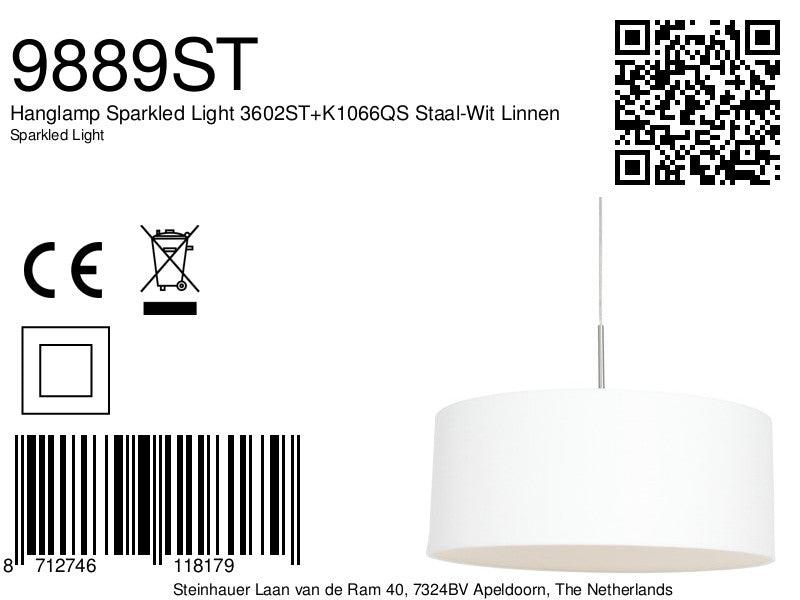 Lustra Sparkled Light 3602ST+K1066QS Oțel-Alb Lână - PARIS14A.RO