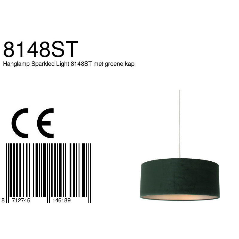 Lustra Sparkled Light 3602ST+K1066VS Staal-Fluweel Groen