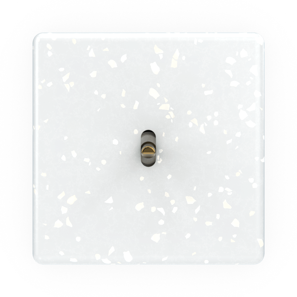 Modelec Hitera Placa simpla B1 pentru 1 intrerupator basculant | Terrazzo Negru