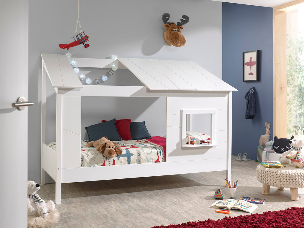 Pat casuta cu acoperis si o fereastra HOUSEBEDS - Vipack