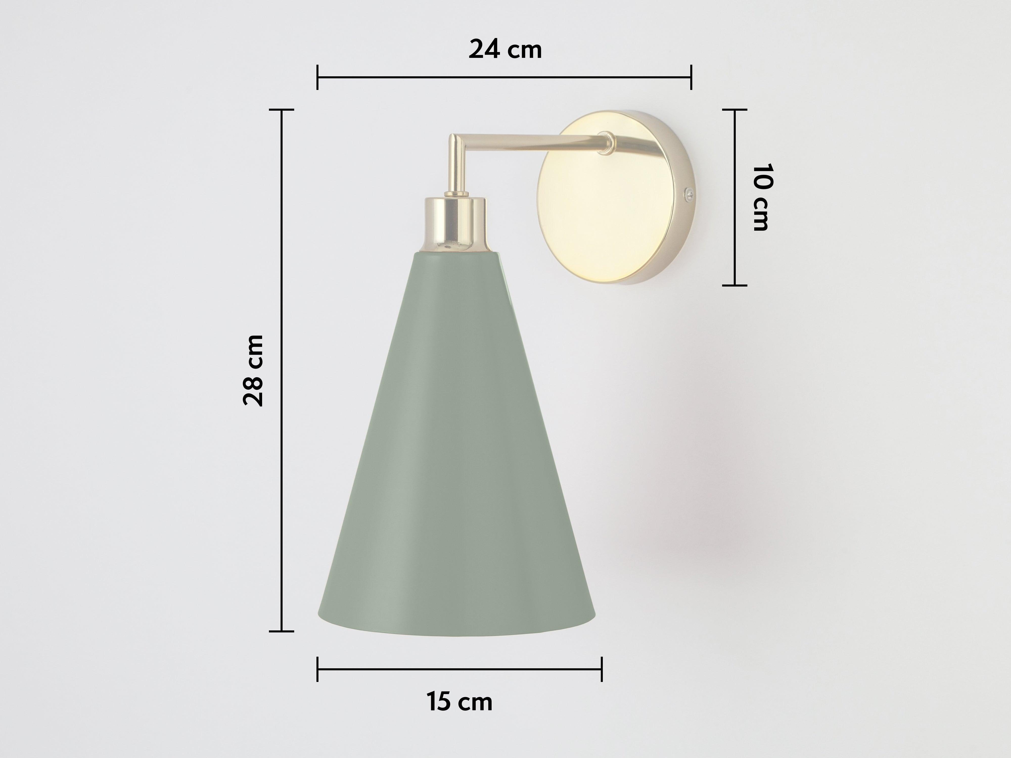 Lampa de perete cu nuanta conica verde masline