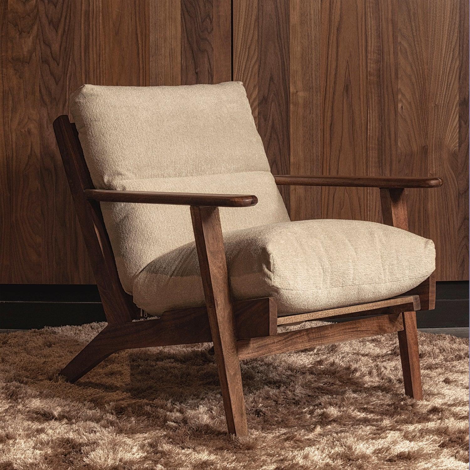 HOUSTON ARMCHAIR BOUCLE/WOOD NATURAL - PARIS14A.RO