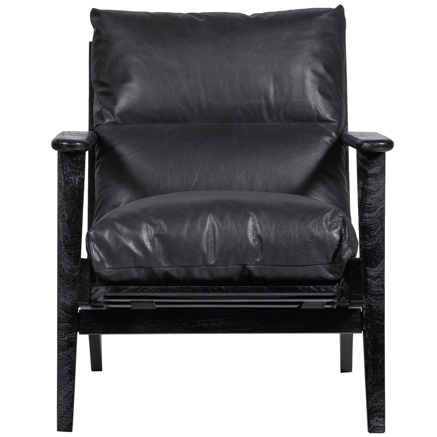 HOUSTON ARMCHAIR REAL LEATHER BLACK - PARIS14A.RO