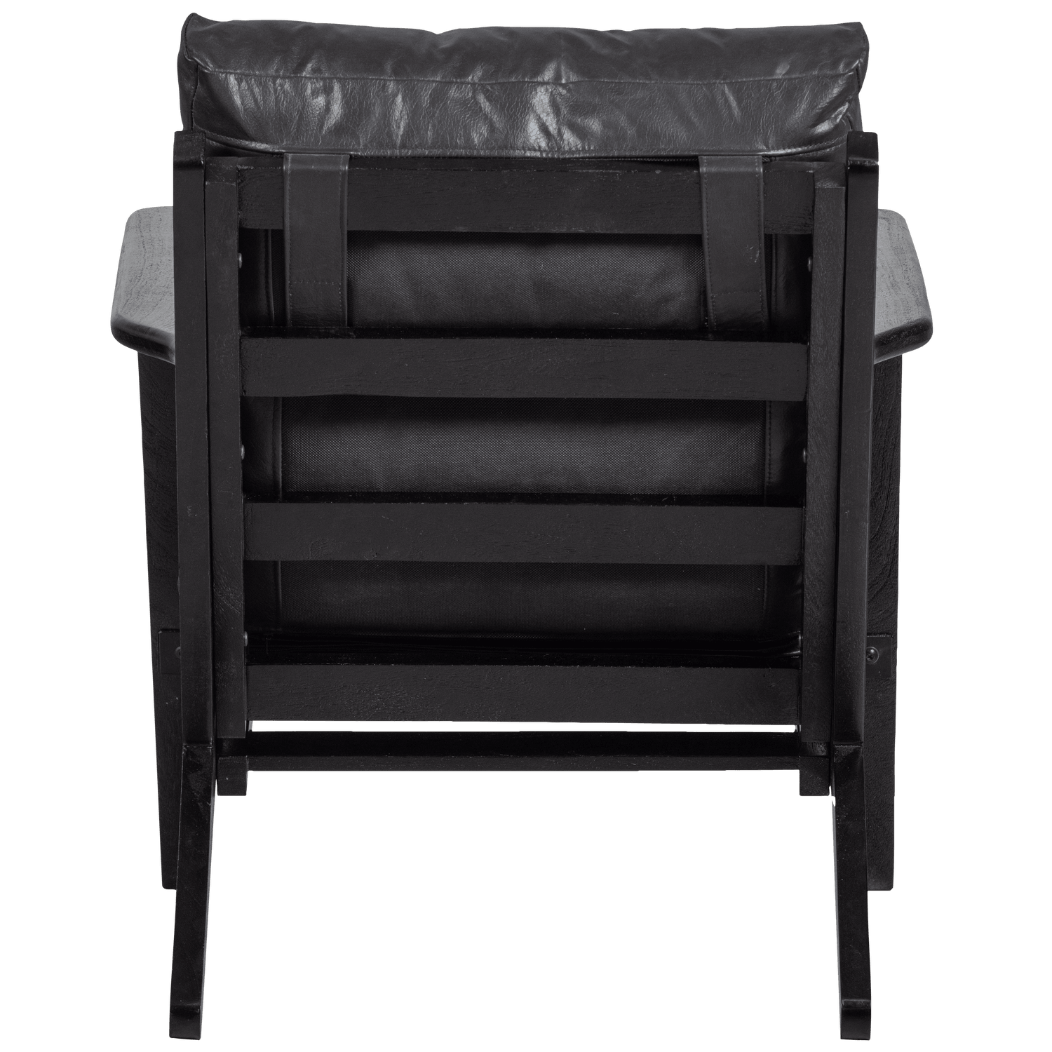 HOUSTON ARMCHAIR REAL LEATHER BLACK - PARIS14A.RO