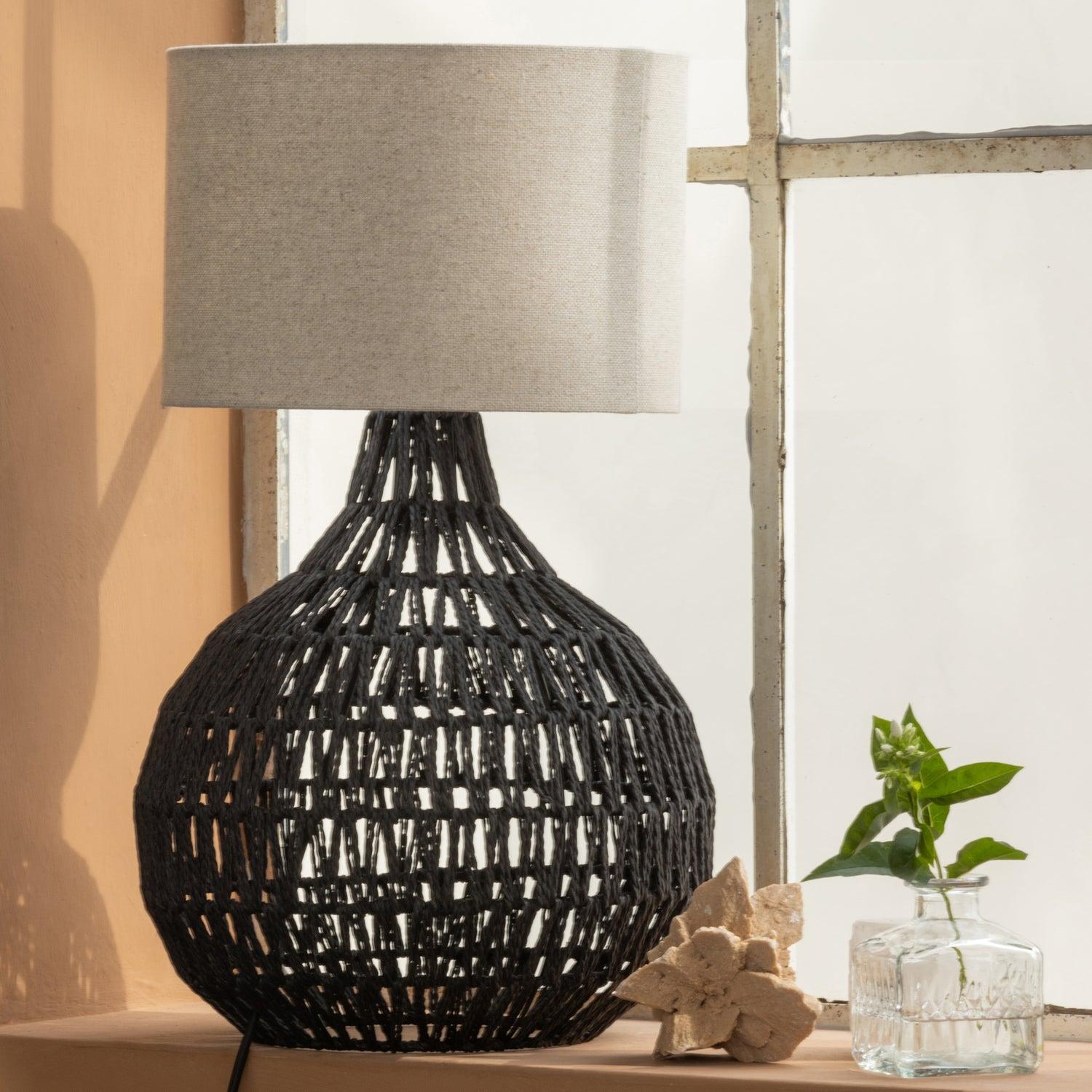 IOS TABLE LAMP BASE PAPER MACHE NATURAL - PARIS14A.RO