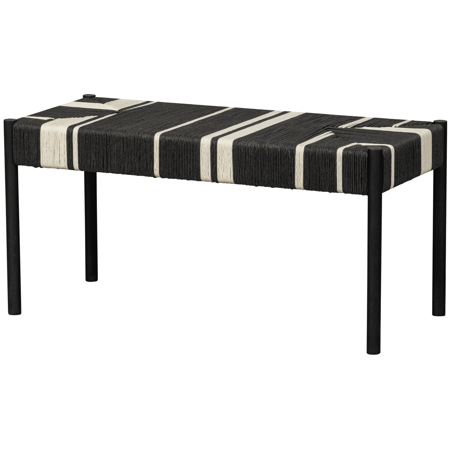 JESSY BENCH MANGO WOOD/CORD BLACK/WHITE - PARIS14A.RO