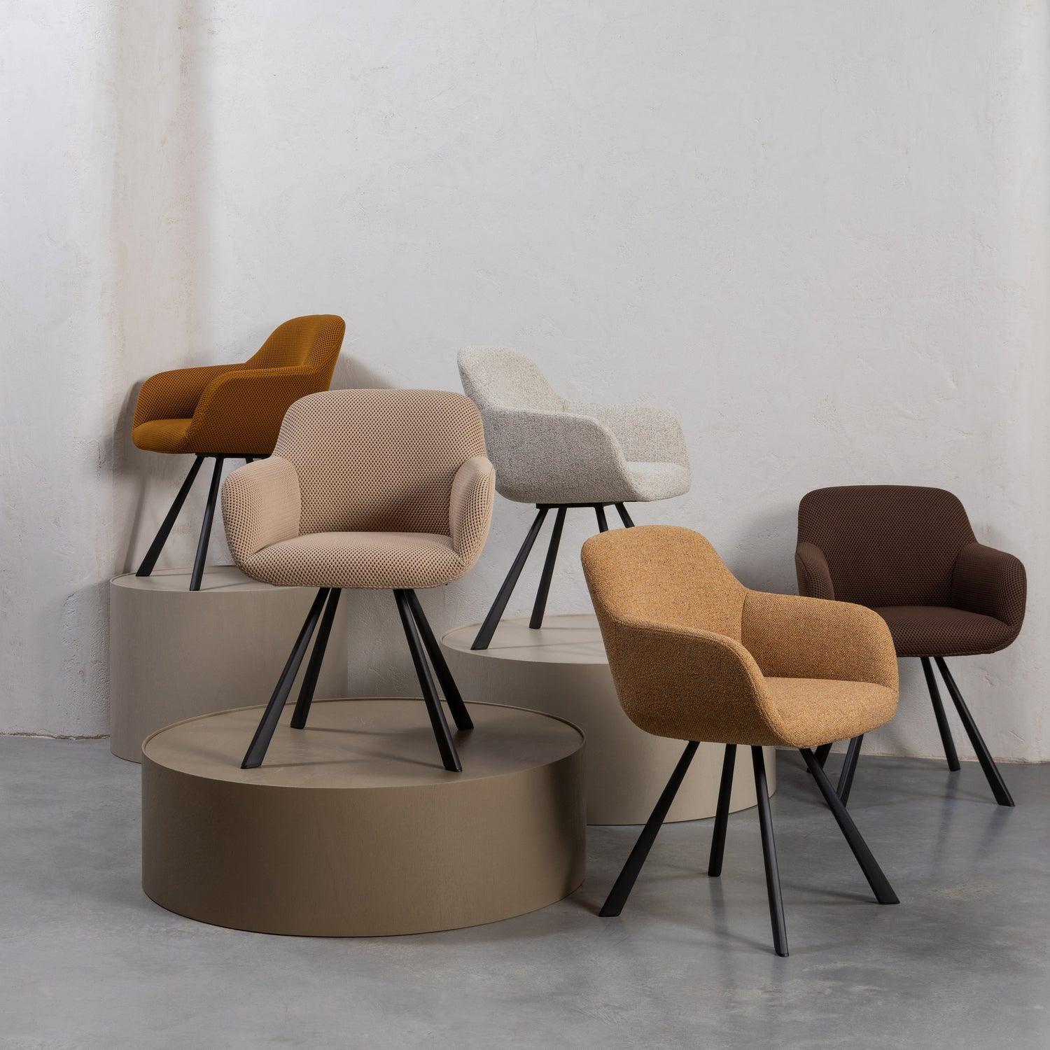 JUNO DINING CHAIR WOVEN FABRIC OAT MELANGE - PARIS14A.RO